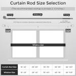 JRZOO Curtain Rod for Windows 18-45 Inch, Black 5/8 Inch Small Window Treatment Rods, Short Adjustable Splicing Drapery pole, Matte Black