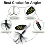 TRUSCEND Well-Made Rooster Tail Fishing Lures with Flash Copper Body and Blade, Two-Way Spinning Spoons System Fishing Spinners for Jigging, Freshwater Crappie Jigs, Blade Bait for Bass Trout Walleye