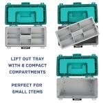 Sheffield 12671 13" Tackle Box, Tool Box, Craft Storage, Fishing Gear and Art Supply Storage Organizer, Gifts for Men, Gifts for Women, Made in USA
