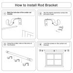 Byondeth Curtain Rods for Windows 16 to 144 Inches Adjustable Length 1 Inch Diameter Window Curtain Rod with Aluminium Finials, Black