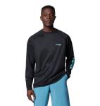 Columbia Men's Terminal Tackle Long Sleeve Fishing Shirt, Black/Gulf Stream Logo, XX-Large