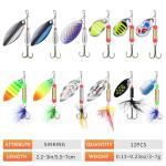 TRUSCEND Well-Made Rooster Tail Fishing Lures with Flash Copper Body and Blade, Two-Way Spinning Spoons System Fishing Spinners for Jigging, Freshwater Crappie Jigs, Blade Bait for Bass Trout Walleye