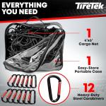 Cargo Net for Pickup Truck Bed (4'x6' Stretches to 8'x12') Double Thick Heavy Duty Pickup Truck Bed Organizer Accessories - 12 Metal Carabiners, Bungee Mesh Accessory with Strap Hooks