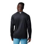 Columbia Men's Terminal Tackle Long Sleeve Fishing Shirt, Black/Gulf Stream Logo, XX-Large
