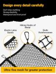 AUTOWN Cargo Net for Pickup Truck Bed - Stretchable 4'x4' to 7'x7', High Elastic Fine Mesh 1''x1'' with 8 Metal Carabiners - Ideal for ATV, SUV, UTV, Truck and Boat Use (Single Layer)