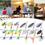 TRUSCEND Well-Made Rooster Tail Fishing Lures with Flash Copper Body and Blade, Two-Way Spinning Spoons System Fishing Spinners for Jigging, Freshwater Crappie Jigs, Blade Bait for Bass Trout Walleye