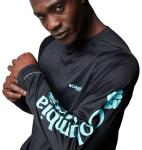 Columbia Men's Terminal Tackle Long Sleeve Fishing Shirt, Black/Gulf Stream Logo, XX-Large