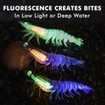 TRUSCEND Pre-Rigged Fishing Jigs, 1:50 Super Durable TPE Bass Fishing Lures, Well-Made Lifelike Soft Shrimp Swimbait, Weedless MarshSwamp Fishing Lure for Trout Crappie Walleye, Keep Separately!