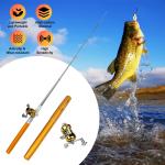 NEW Mini Portable Pocket Fish Pen Shape Aluminum Alloy Fishing Rod Pole Reel US