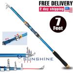 Carbon Fiber Telescopic Fishing Rod Sea 20-50LB Saltwater Portable Spinning Pole