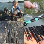 4 Section Fiberglass Spinning Rod 180cm Medium Fast Action Travel Carp Pole