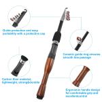 Telescopic Fishing Rod 1.6 M Fiberglass Fishing Poles Black & Wood Color