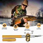 NEW Mini Portable Pocket Fish Pen Shape Aluminum Alloy Fishing Rod Pole Reel US