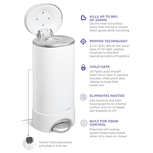 Munchkin UV Diaper Pail with Germ-Killing LED Lights