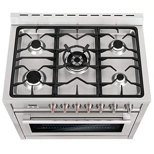 COSMO 36" Gas Range with 5 Burners and Oven