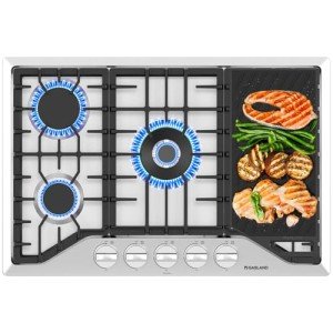 5-Burner Gas Cooktop with Reversible Grill/Griddle