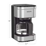 KRUPS Simply Brew Compact 5 Cup Coffee Maker: Stainless Steel Design, Pause & Brew, Keep Warm, Reusable Filter, Drip-Free Carafe