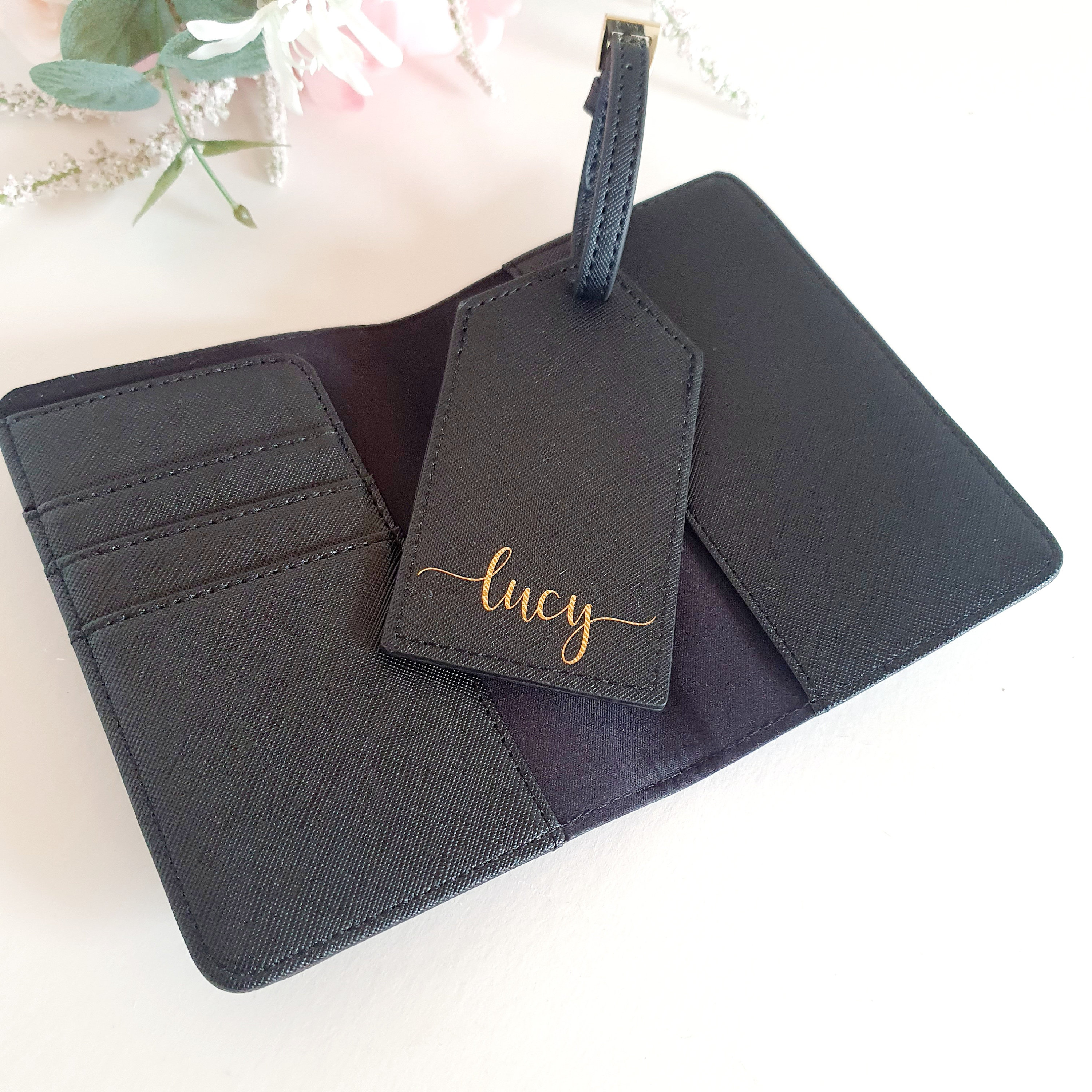 Personalized Travel Set: Passport Holder & Luggage Tag