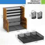 6-Tier Mesh Desk Organizer with Drawer and Pen Holders