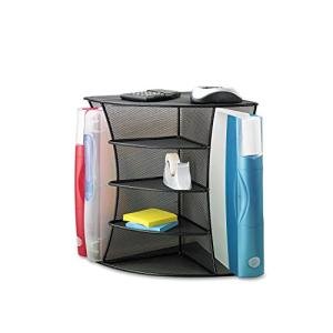 Onyx Mesh Corner Desk Organizer - Black