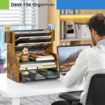 6-Tier Mesh Desk Organizer with Drawer and Pen Holders