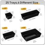 25-Piece Desk Drawer Organizer Set in Black
