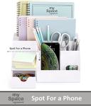 White 9-Compartment Desk Organizer and Pen Holder