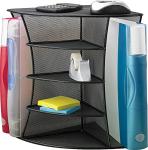 Onyx Mesh Corner Desk Organizer - Black