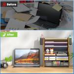 6-Tier Mesh Desk Organizer with Drawer and Pen Holders