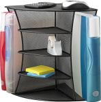 Onyx Mesh Corner Desk Organizer - Black
