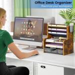 6-Tier Mesh Desk Organizer with Drawer and Pen Holders
