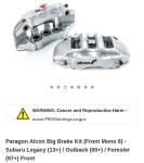 Subaru WRX Forester Alcon Big Brake Kits