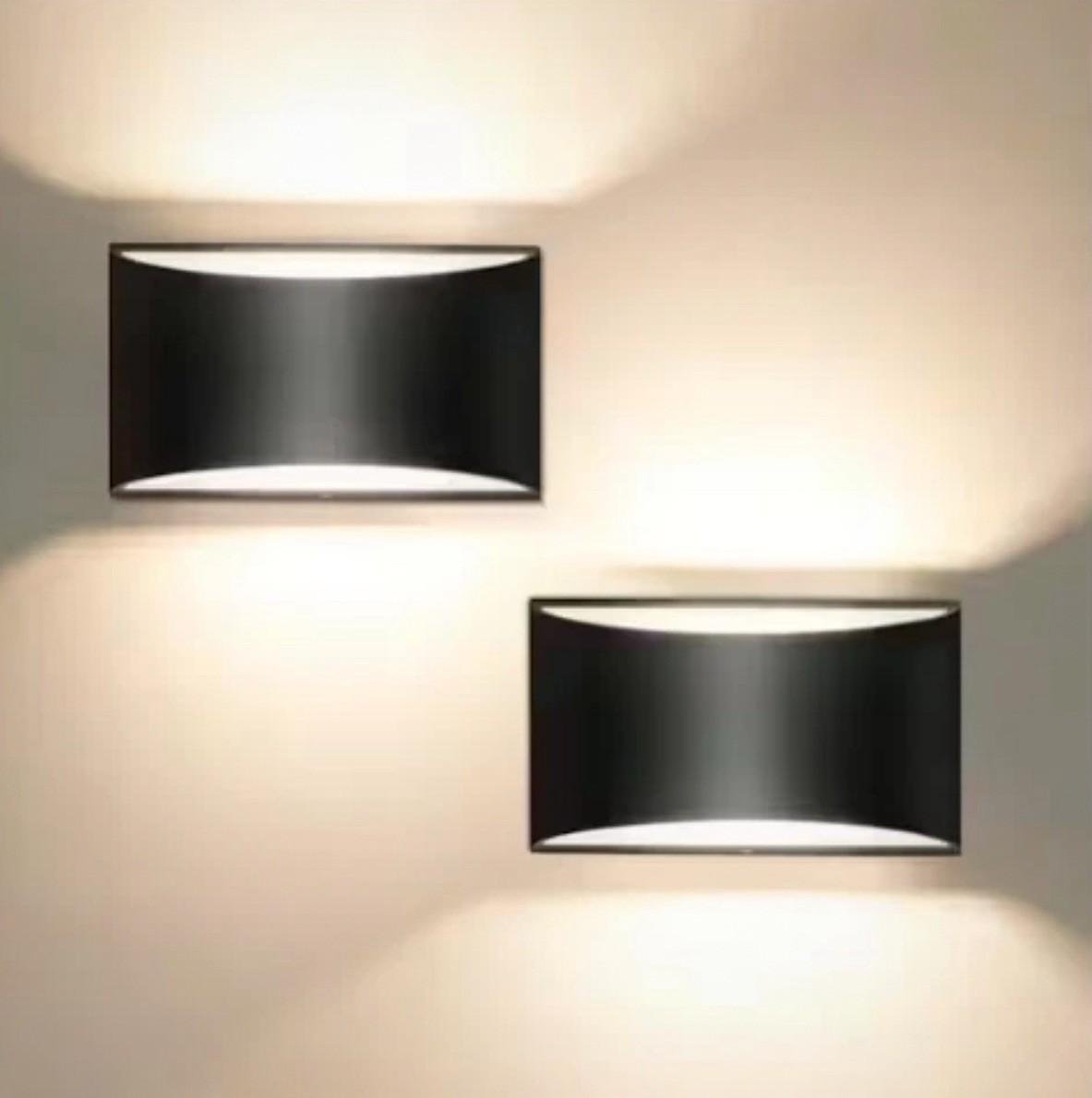 YANSUN Black Modern Wall Lantern Sconce - 2 Pack