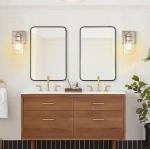 Pia Ricco 9" Brushed Nickel Wall Lanterns (Set of 2)