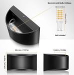 YANSUN Black Modern Wall Lantern Sconce - 2 Pack