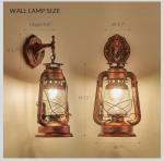 Rustic Wall Sconce Lantern with Glass Shade
