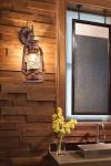 Rustic Wall Sconce Lantern with Glass Shade