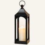 Black Metal Hanging Candle Lantern for Home Decor