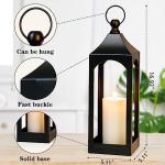Black Metal Hanging Candle Lantern for Home Decor