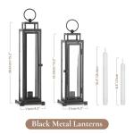 Black Decorative Lantern Set of 2 with LED