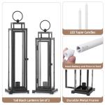 Black Decorative Lantern Set of 2 with LED