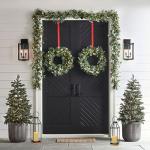 Set of 2 Metal Farmhouse Lanterns with Flameless Candles