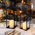Set of 2 Black Vintage Farmhouse Lanterns