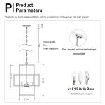 Black Farmhouse 4-Light Lantern Pendant Chandelier