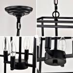 Black Farmhouse 4-Light Lantern Pendant Chandelier