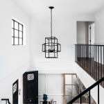Black Farmhouse 4-Light Lantern Pendant Chandelier