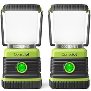 Consciot LED Battery Camping Lanterns, 1000LM, 2-Pack