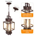 15" Indoor/Outdoor Metal Hanging Lantern with Glass