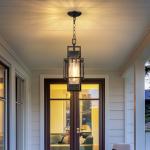 15" Modern Black and Gold Indoor Pendant Lantern