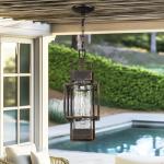 15" Modern Black and Gold Indoor Pendant Lantern